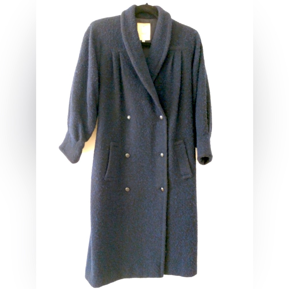 Pierre Cardin Navy Wool Trench Coat